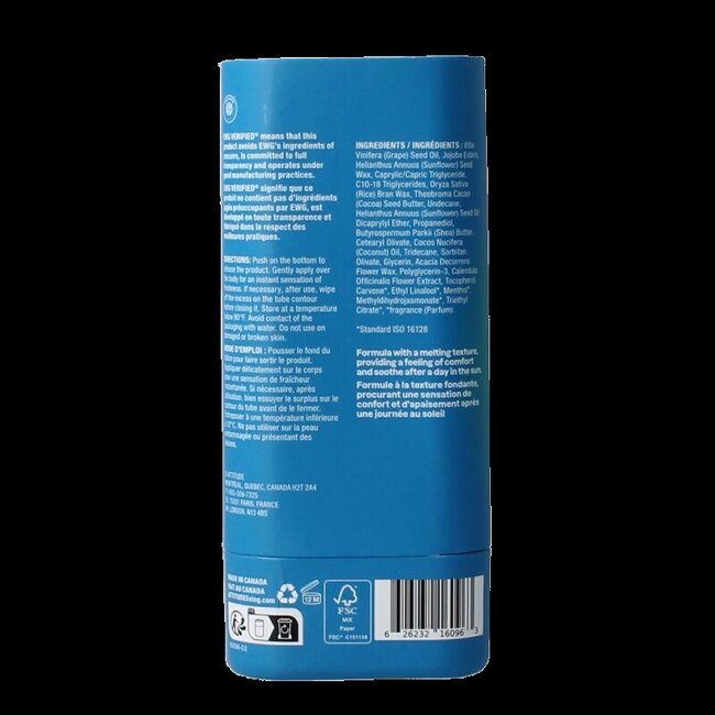 Attitude Sunly stick après-soleil menthe et concombre SPF30 60 g