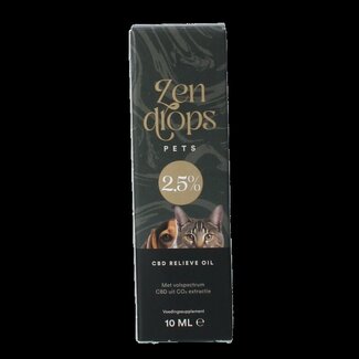 Zendrops CBD relieve oil pets 2.5% 10 Milliliter