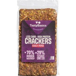 TastyBasics TastyBasics Less carb-high protein crackers kaas peper 200 Gram