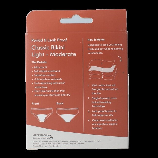 Boody Menstruatieondergoed bikinislip zwart lich/norm L 1 Stuks