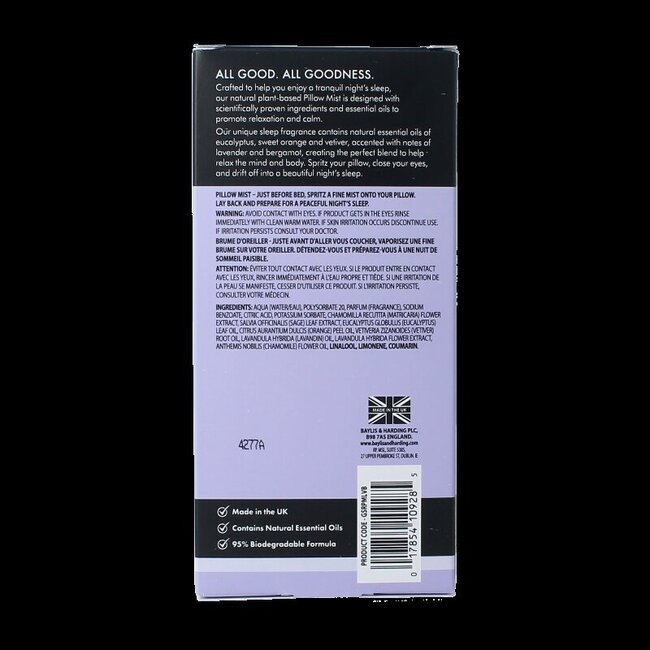 Baylis & Harding Goodness sleep pillow mist lavender & bergamot 100 Milliliter