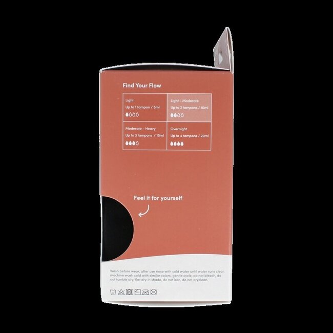 Culotte menstruelle Boody noire flux léger/normal taille XS 1 pièce