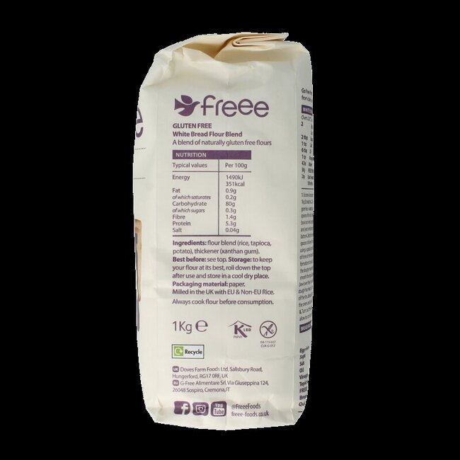 Doves Farm Glutenvrij broodmix wit bio 1 Kilogram