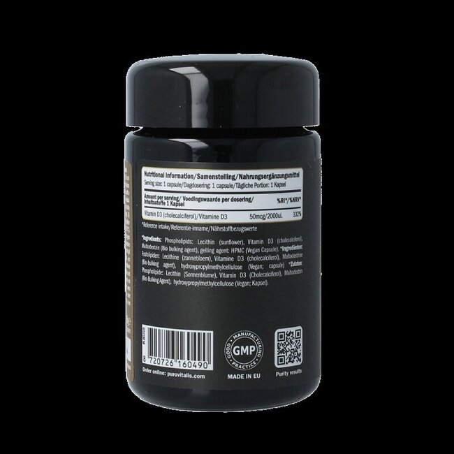 Purovitalis Vitamine D3 Liposomale 60 gélules végétales