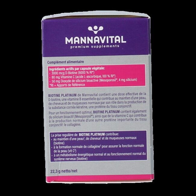 Mannavita Biotine platinum 60 gélules végétales