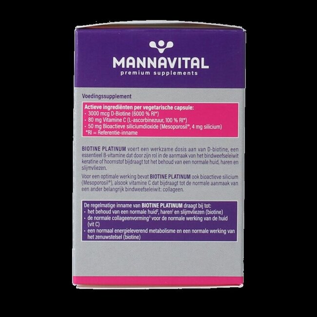 Mannavita Biotine platinum 60 gélules végétales