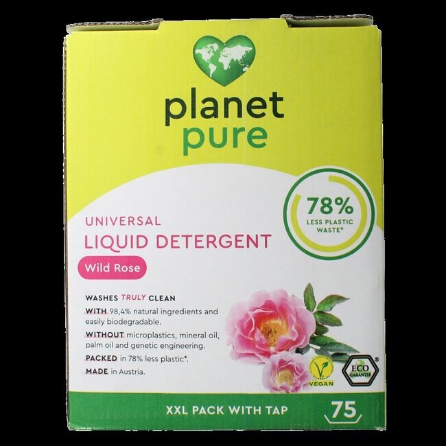 Lessive liquide universelle Planet Pure rose sauvage 3 litres