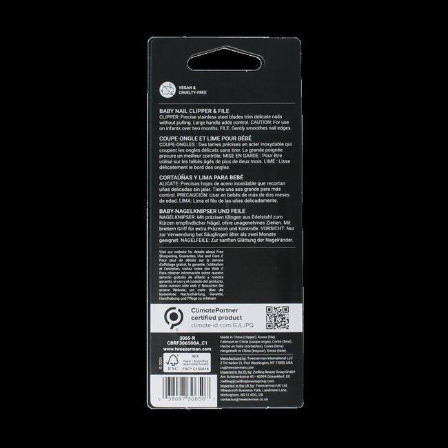 Coupe-ongles pour bébé Tweezerman avec lime 1 pièce