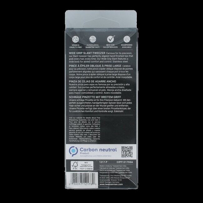 Tweezerman Slant tweezer classic with grip 1 Stuks