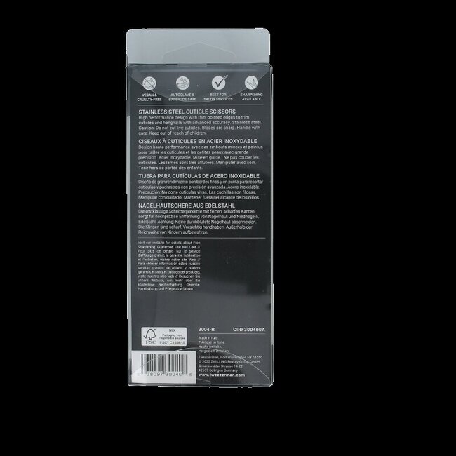 Tweezerman Nagelriemschaar stainless steel 1 Stuks