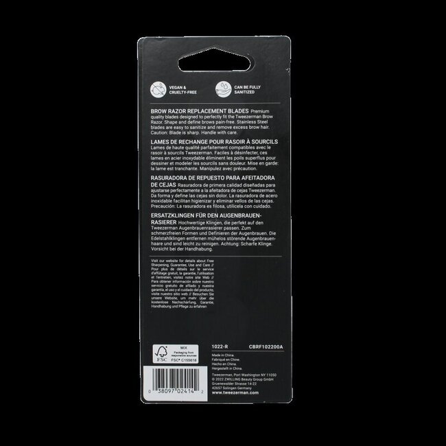 Tweezerman Brow razor replace blades 4 Stuks