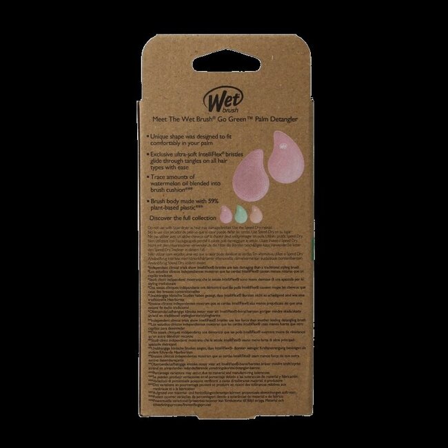 Wet Brush Go green palm detangler pink water 1 Stuks