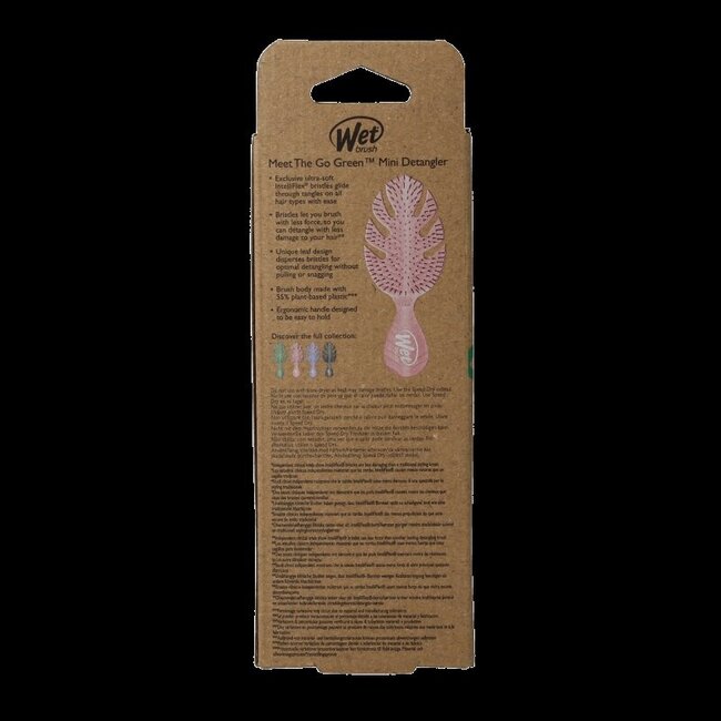Wet Brush Go green detangler pink mini 1 Stuks
