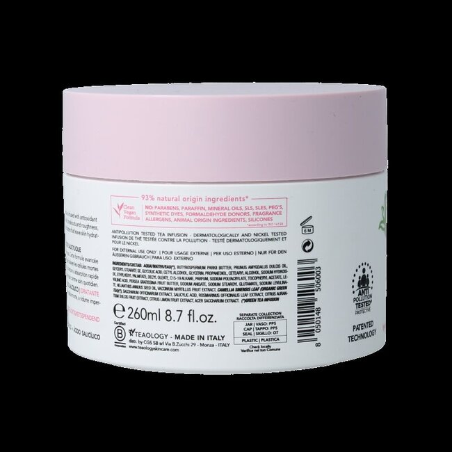 Teaology Crème corps glycolique au thé vert 260 g