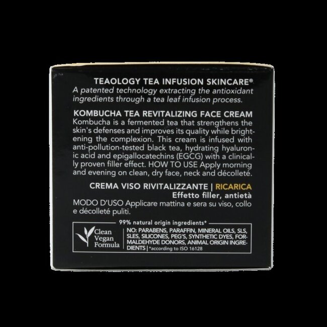 Teaology Crème visage revitalisante au thé Kombucha recharge 50 ml
