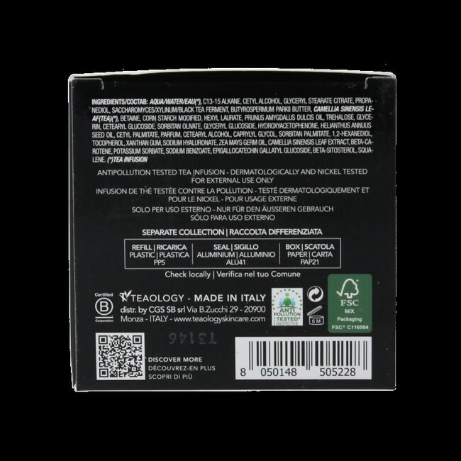 Teaology Kombucha tea revitalizing face cream navul 50 Milliliter