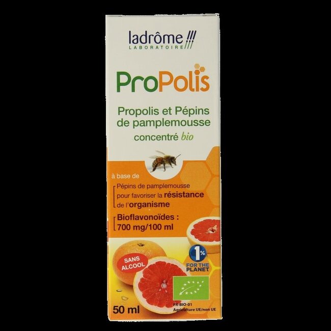 Ladrome Propolis pompelmoes pit concentraat bio 50 Milliliter