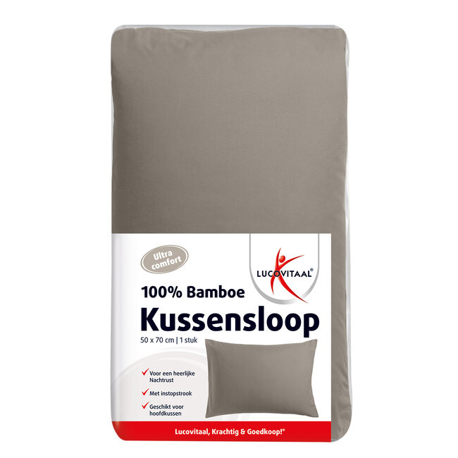 Kussensloop bamboo taupe 50x70 1 Stuks