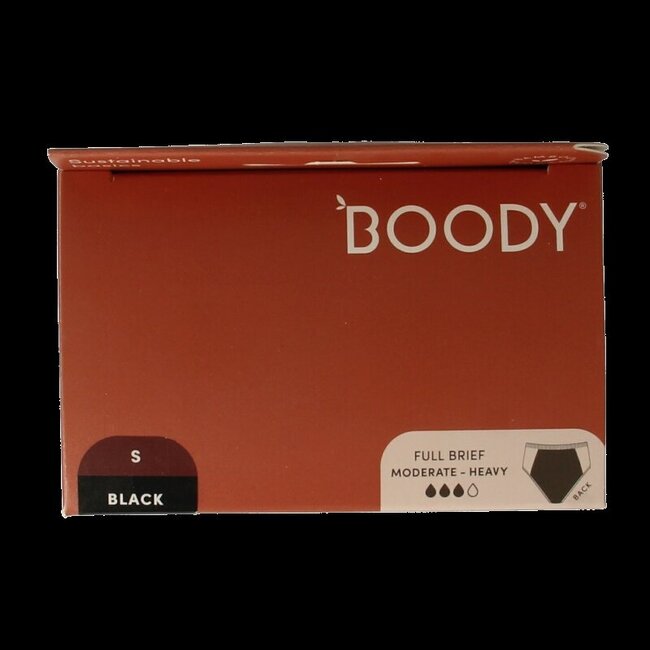 Culotte menstruelle Boody bikini noir flux léger/normal S 1 pièce