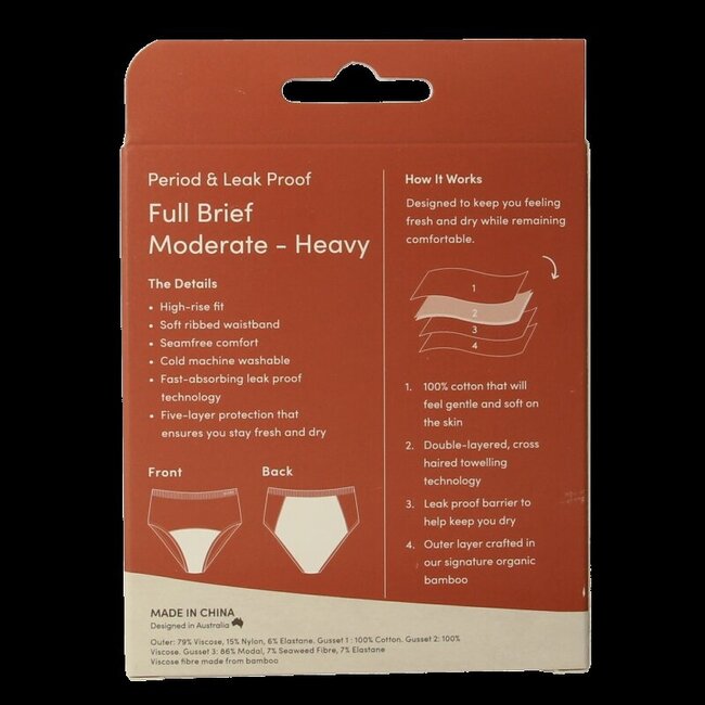 Culotte menstruelle Boody bikini noir flux léger/normal S 1 pièce