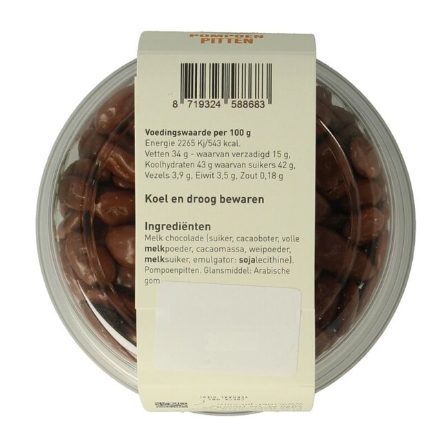 Met PIT Pompoenpitten melkchocolade 150 Gram