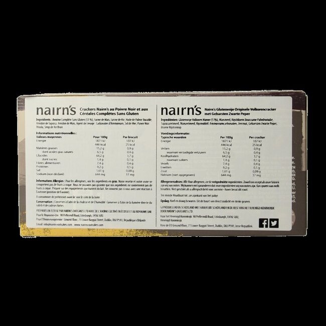 Nairns Cracker pepper 137 Gram