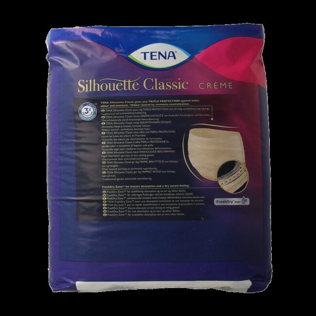 Tena Silhouette Classic+ High Waist Crème M 9 pièces