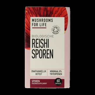 Mushrooms for Life Mushrooms for Life Reishi spore paddenstoel bio 60 Capsules