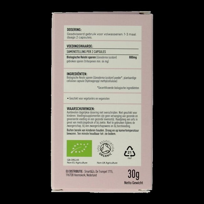 Mushrooms for Life Spores de Reishi Bio 60 Gélules