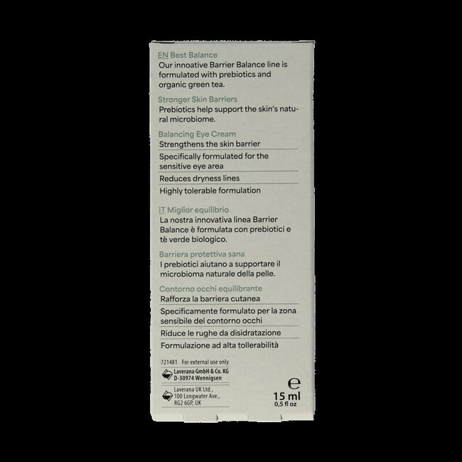 Lavera Barrier balance eye cream bio 15 Milliliter