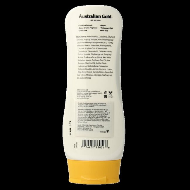 Australian Gold Lotion bronzante SPF30 237 Millilitres
