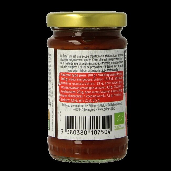 Primeal Tom yum pasta bio 120 Gram
