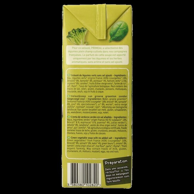 Primeal Groene groentesoep bio 1 Liter
