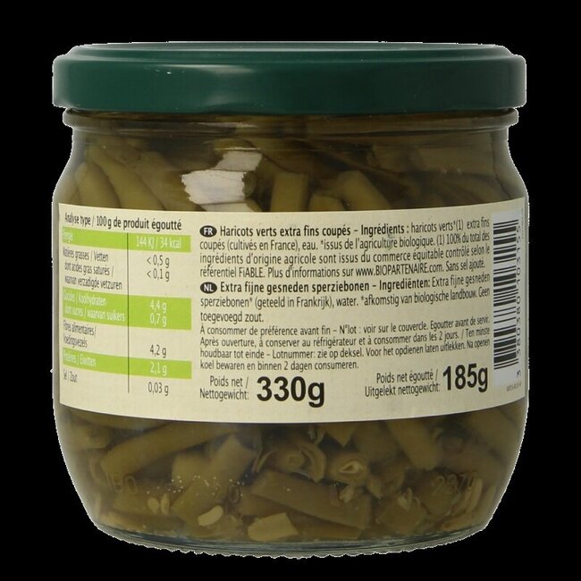 Primeal Haricot verts zonder toegevoegd zout bio 330 Gram
