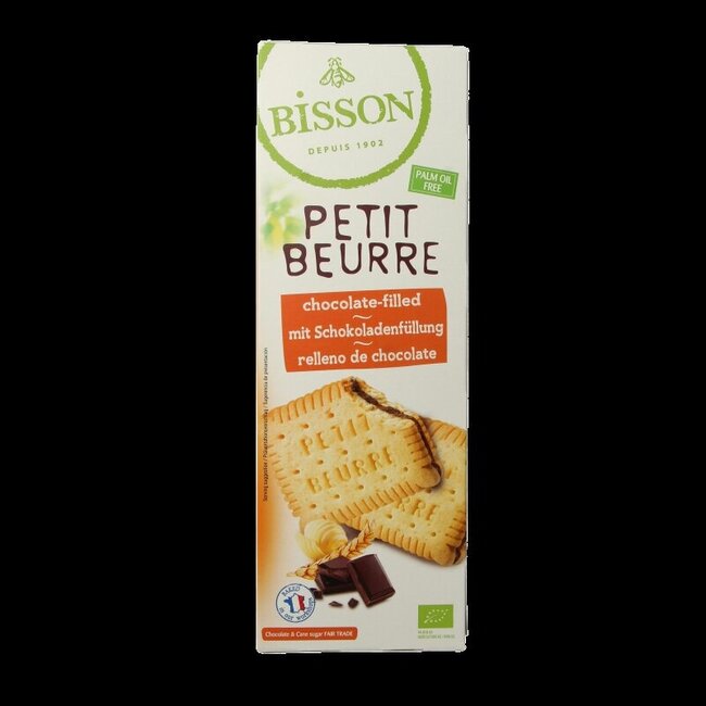 Bisson Petit beurre biscuit met chocolade bio 197 Gram