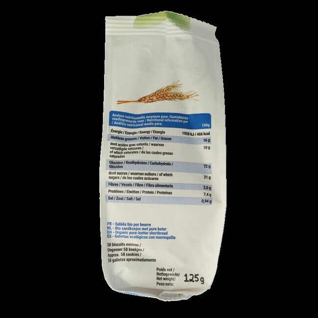 Bisson Mini petit beurre biscuitjes bio 125 Gram