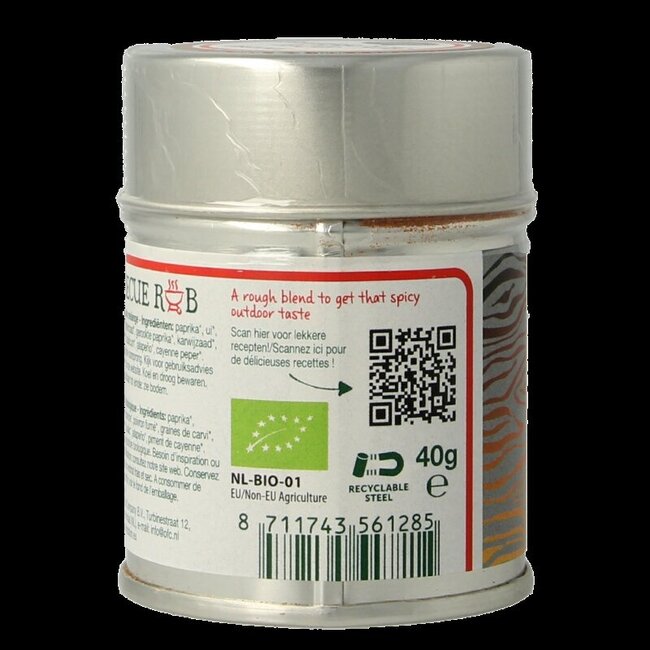 Natural Temptation Barbecue rub blikje bio 40 Gram