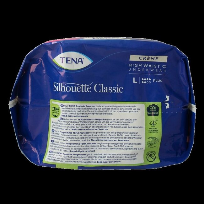 Tena Silhouet plus high waist creme L 8 Stuks