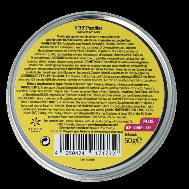 Lemonpharma Pastilles de Bach vegan secours n° 39 bio 50 g