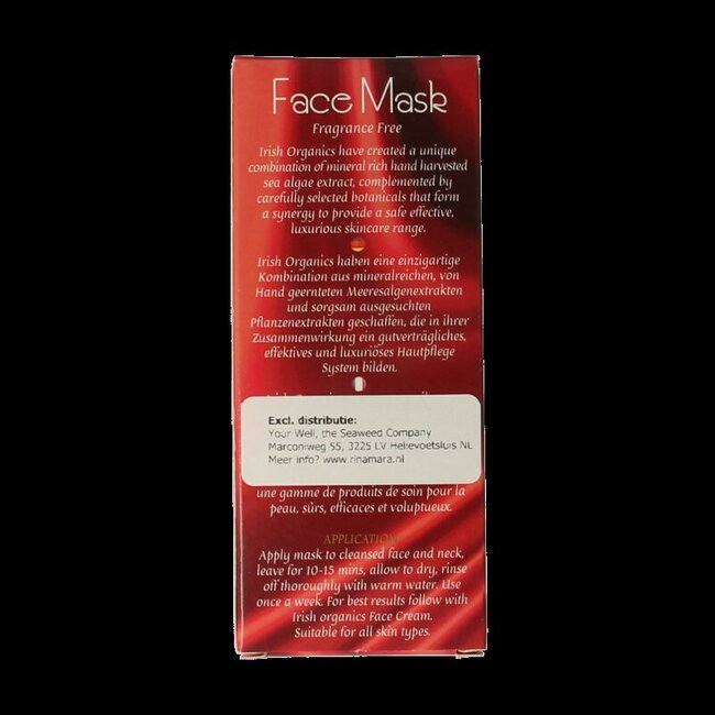 Irish Organics Gezichtsmasker zeewier parfumvrij bio 75 Milliliter