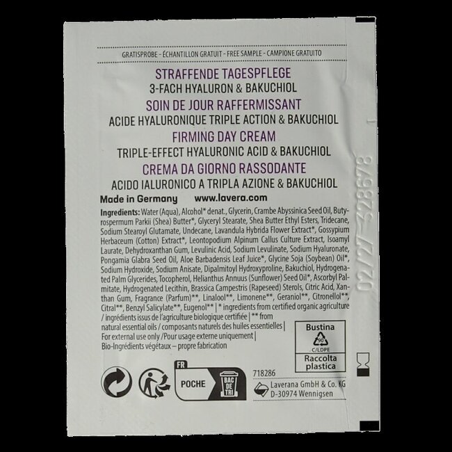 Lavera Sample firming daycream bio 100 Stuks