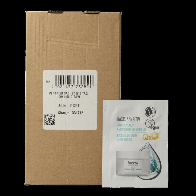 Lavera Sample basis sensitive Q10 dagcreme bio 100 Stuks