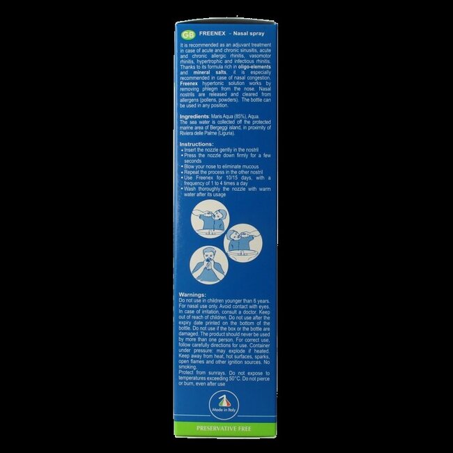 Freenex Seawater hypertonic nasal spray 150 Milliliter