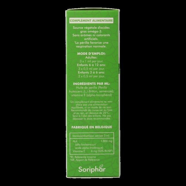 Soriphar Huile de Pérille Oméga 3 Bio 50 Millilitres