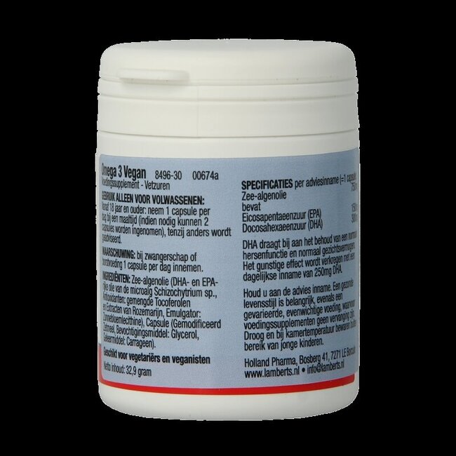 Lamberts Omega 3 vegan 30 gélules