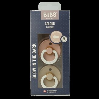 Bibs Fopspeen maat 3 blush vanilla night 2 Stuks
