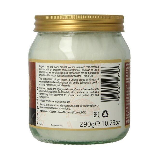 Ayumi Coconut oil organic virgin 290 Gram