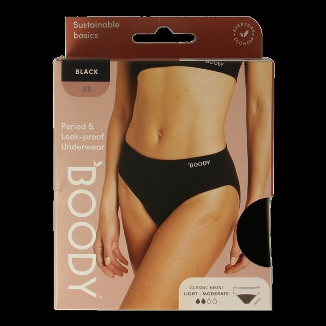 Menstruatieondergoed bikinislip zwart lich/norm XS 1 Stuks