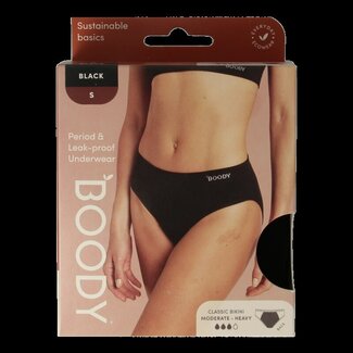 Boody Boody Sous-vêtement menstruel culotte bikini noir flux normal/abondant S 1 pièce