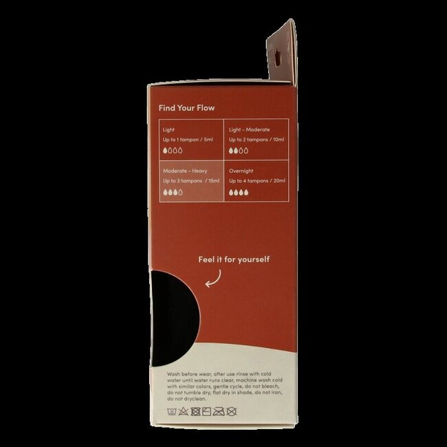 Boody Sous-vêtement menstruel culotte bikini noir flux normal/abondant S 1 pièce